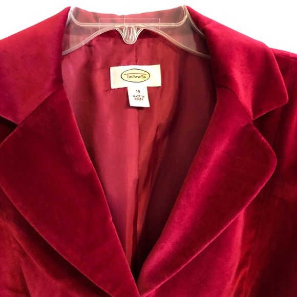 Talbots Rich Maroon Velvet Blazer - Picture 2 of 10